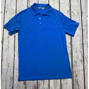 Tasc Performance Everywhere Polo Shirt Mens Small Blue Bamboo Short Sleeve